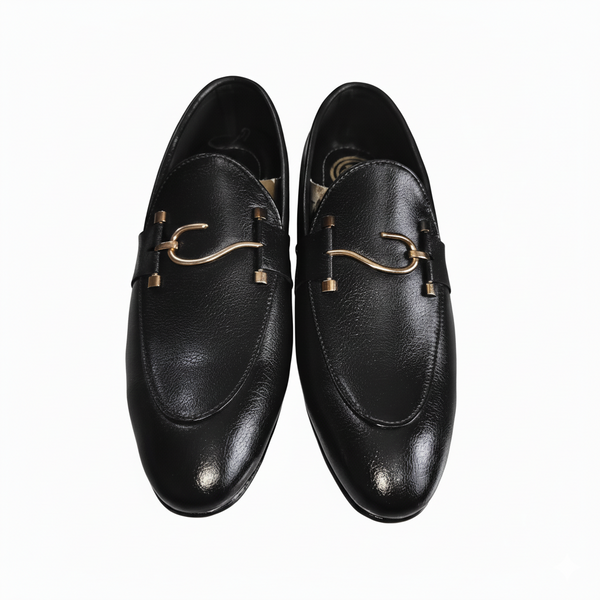S Buckle Loafers with Gold Buckle  | Black and Brown | Premium Men's Dress Shoes 🌟