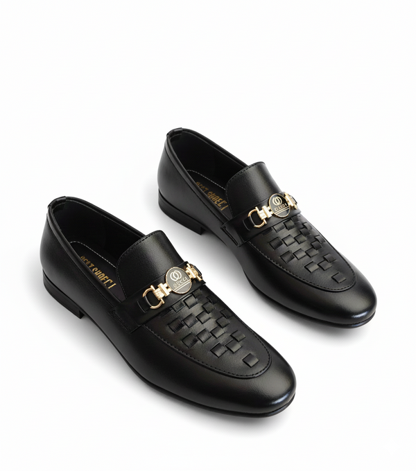 👞 Handmade Charcoal Rexsine Loafers with Copper Etched Strap - HS Shoes x Business Point Trader Collaboration 🌟