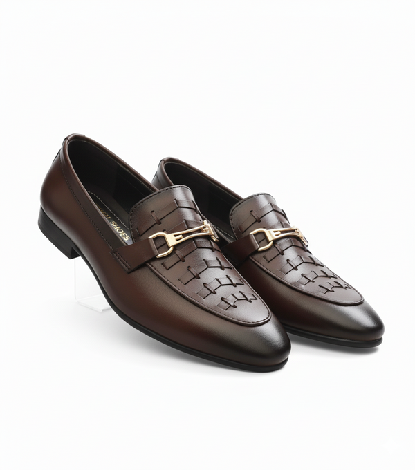 👞 Handmade Olive Green Rexine Loafers with Nickel Wave Strap - HS Shoes x Business Point Trader Collaboration 🌟