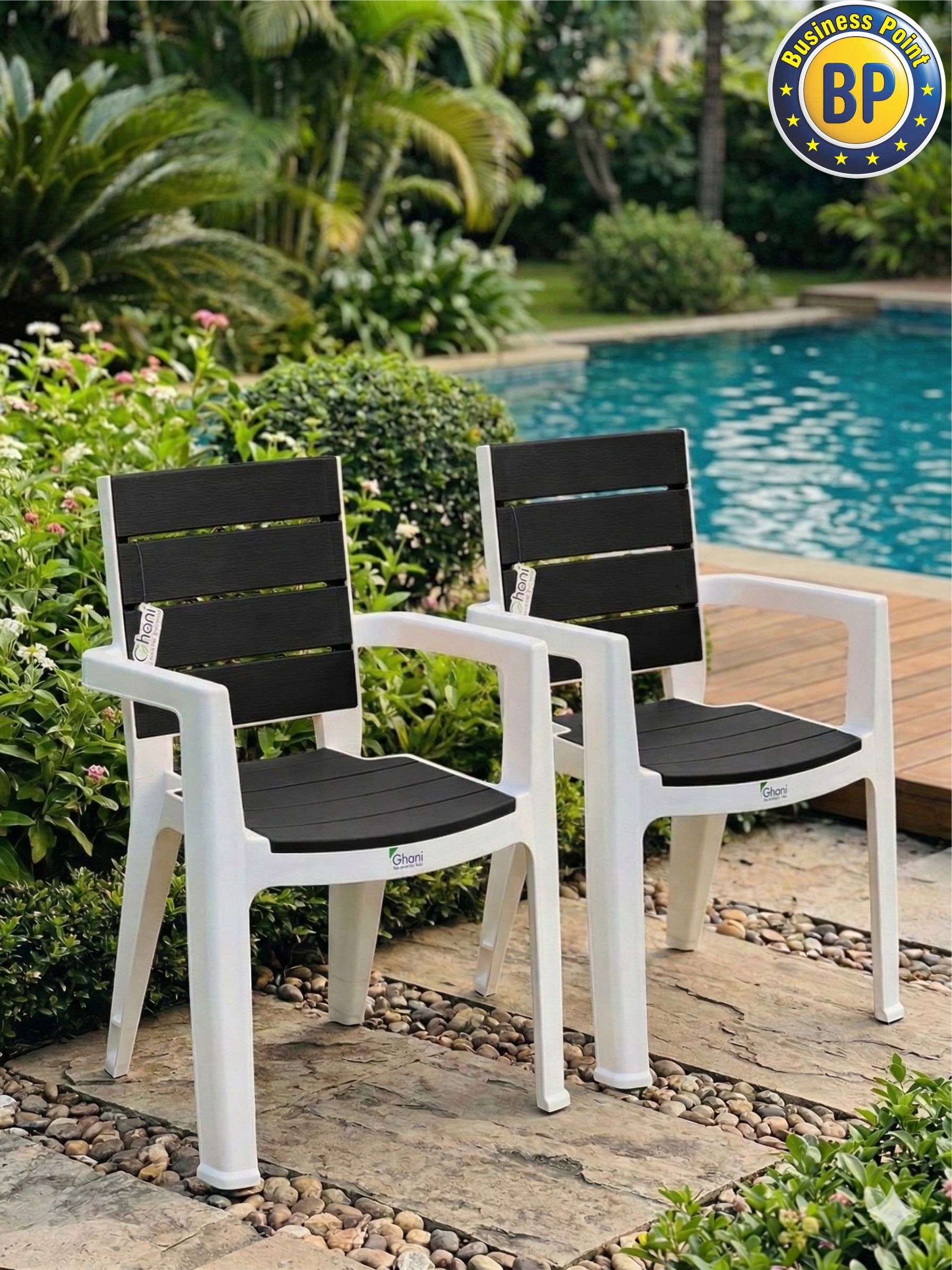 studio modern chair black & orange, set of 4