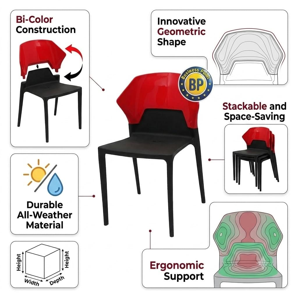 saab modern plastic chair for home & outdoor use