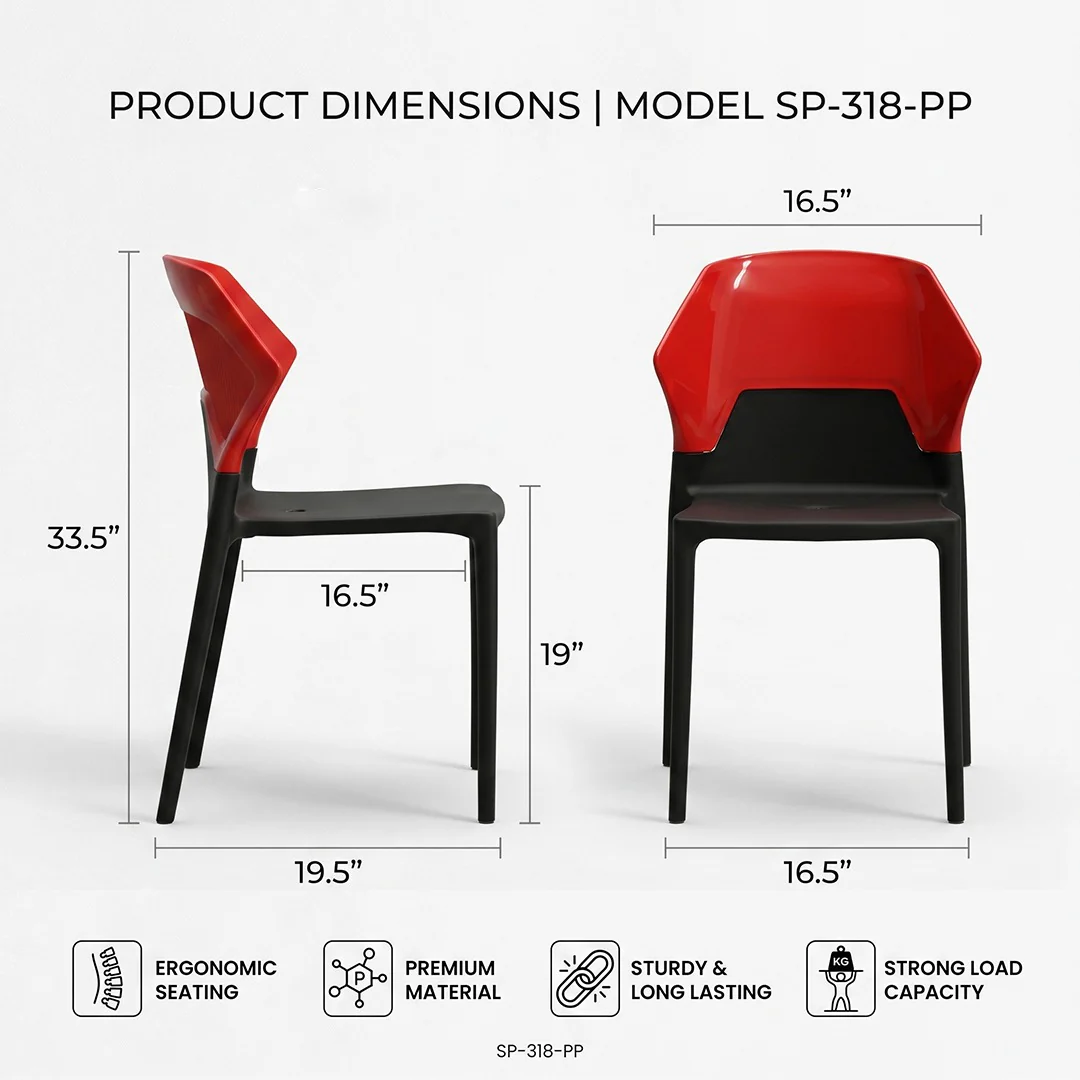 saab modern plastic chair for home & outdoor use